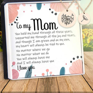 Round Necklace Set - Family - To My Mom - My Heart Will Always Be Tied To You - Gnfc19008