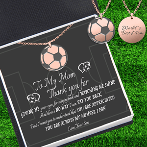 Round Necklace - Soccer - To My Mom - You Are Always My Number 1 Fan - Gnev19018