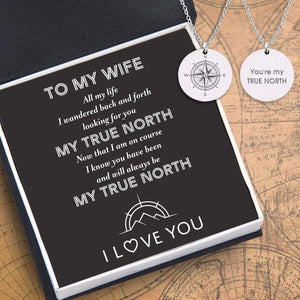 Round Necklace - Travel - To My Wife - You Will Always Be My True North - Gnev15004