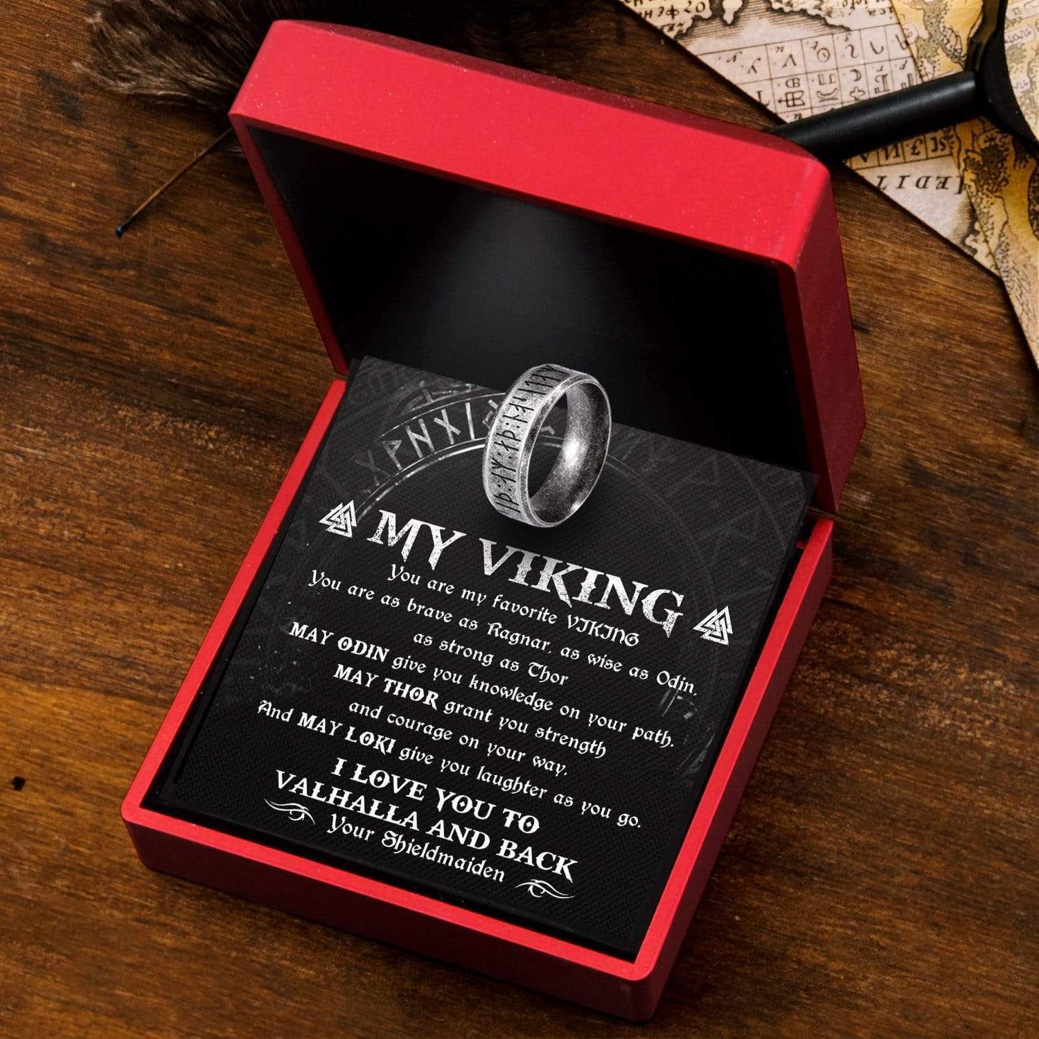 Rune Ring Gift for Vikings: 