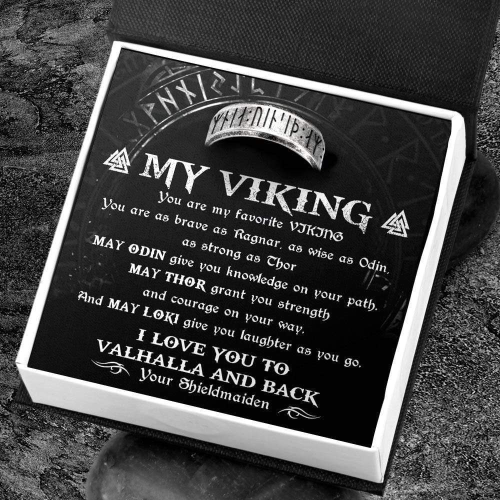 Rune Ring - My Viking - I Love You To Valhalla And Back - Gri26001
