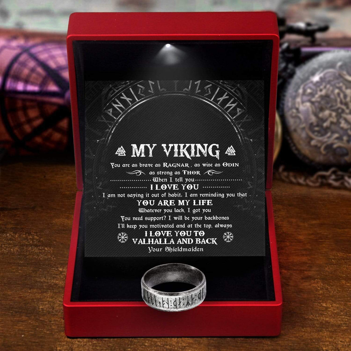Rune Ring - My Viking - You Are My Life - Gri26004