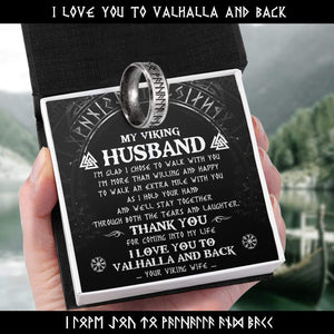 Rune Ring - Viking - My Viking Husband - I Love You To Valhalla And Back - Gri14001