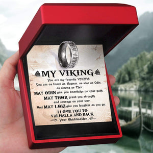 Rune Ring - Viking - My Viking - I Love You To Valhalla And Back - Gri26014