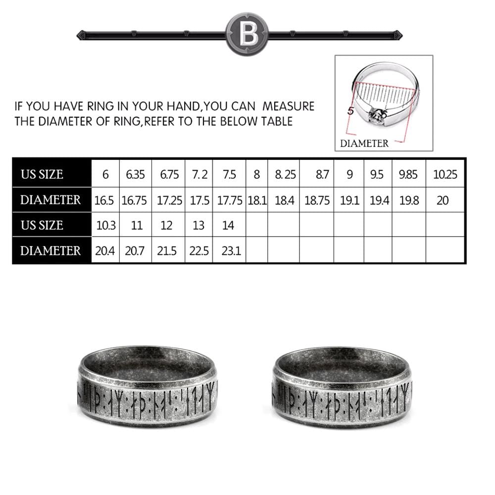 Personalized Viking Rune Ring - I Love You to Valhalla & Back