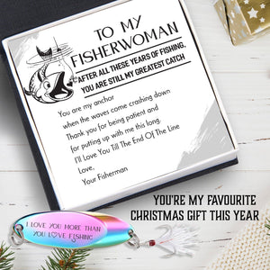 Sequin Fishing Bait - Fishing - To My Fisherwoman - I'll Love You Till The End Of The Line - Gfab13002