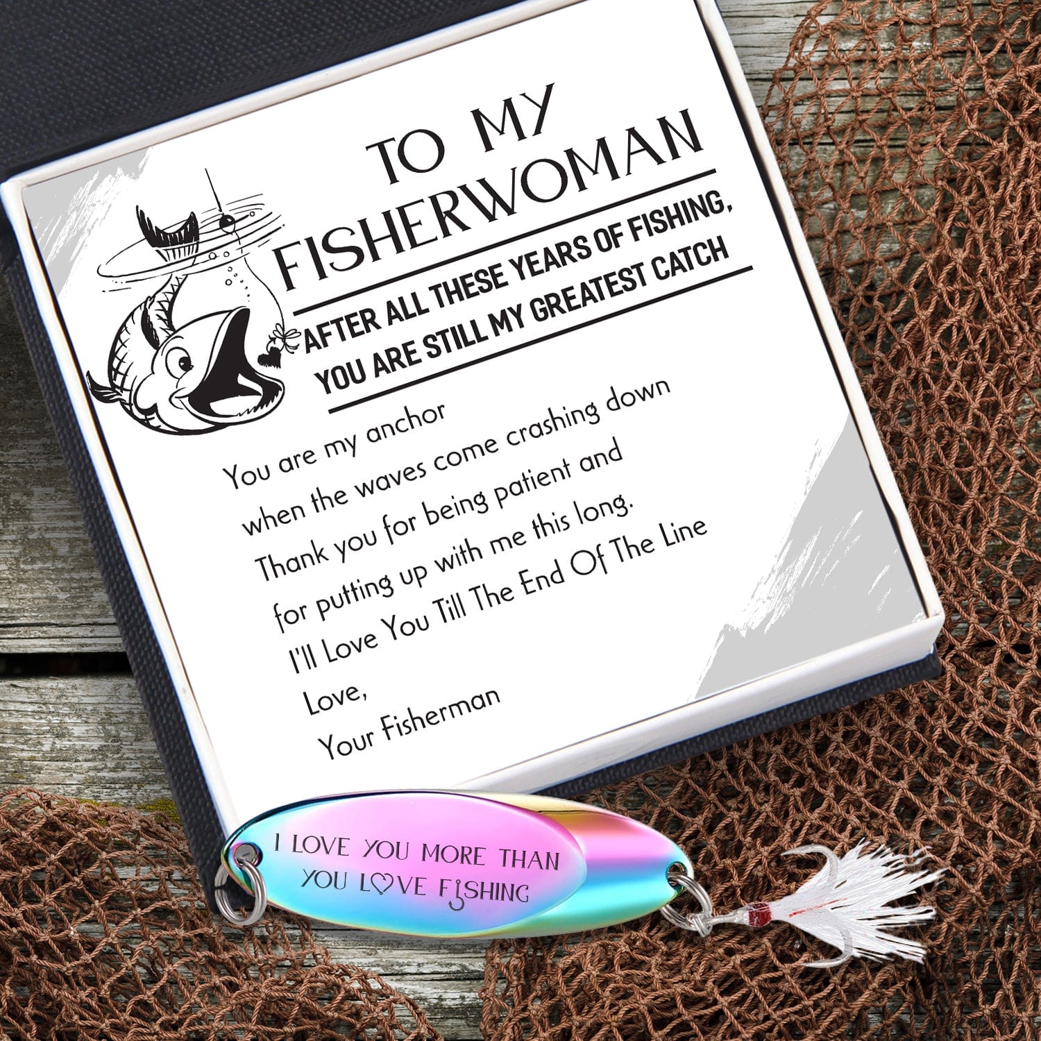 Sequin Fishing Bait - Fishing - To My Fisherwoman - I'll Love You Till -  Wrapsify