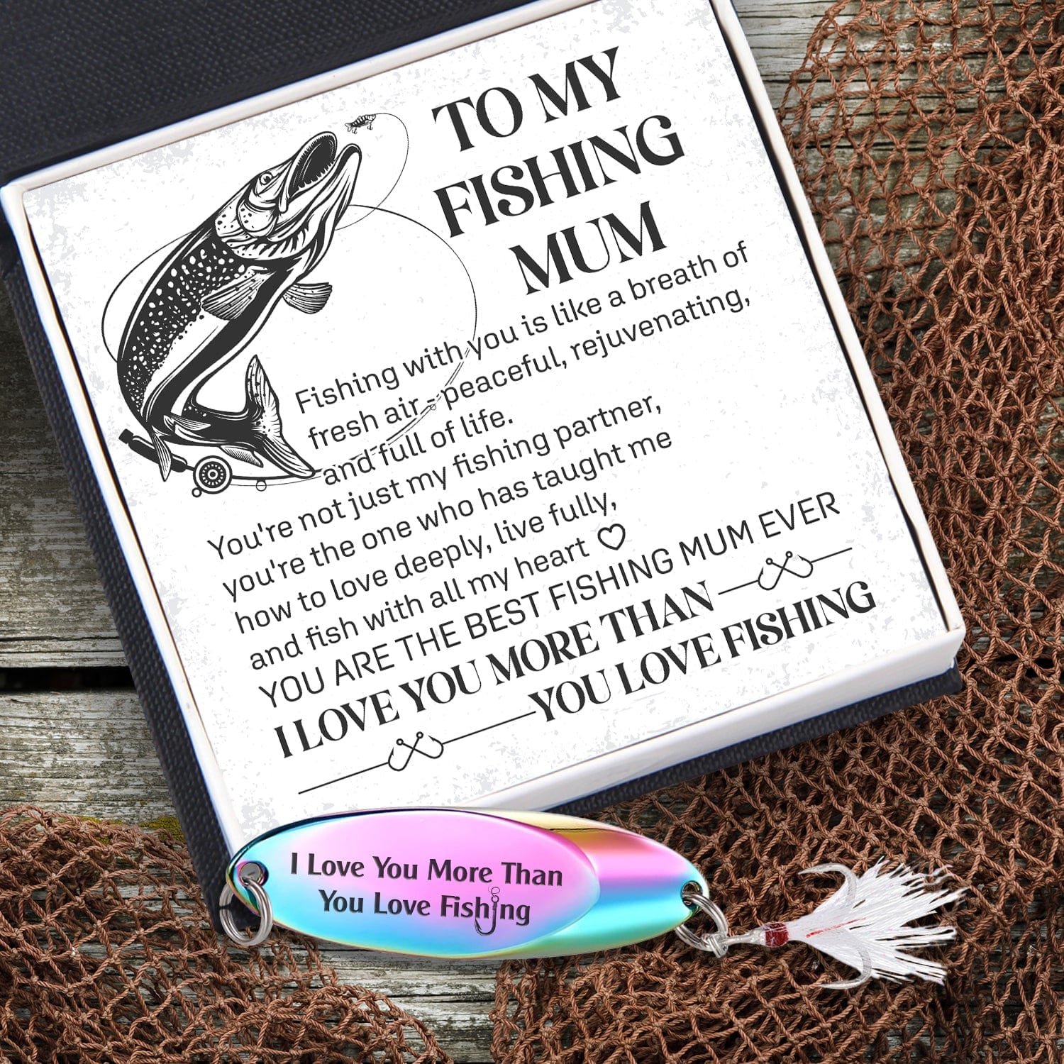 Sequin Fishing Bait - Fishing - To My Mum - I Love You More Than You Love Fishing - Gfab19008