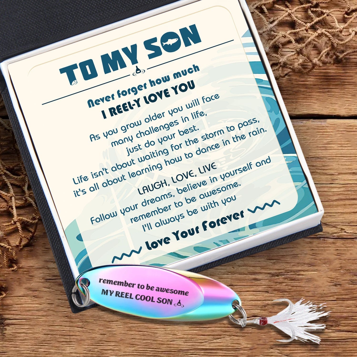 Sequin Fishing Bait - Fishing - To My Son - I'll Always Be With You - Gfab16001