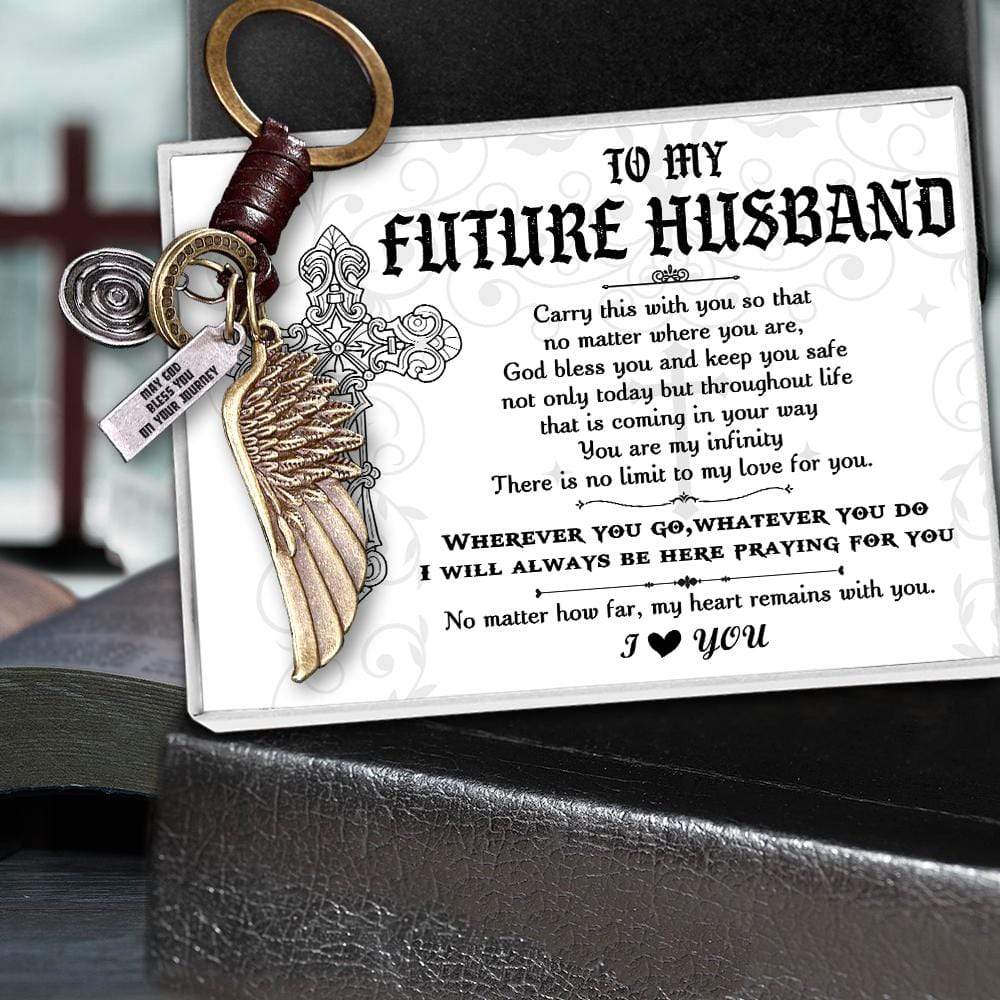 Single Angel Wing Keychain - To My Future Husband - No Matter Where You Are I Will Always Be There - Gkak24001