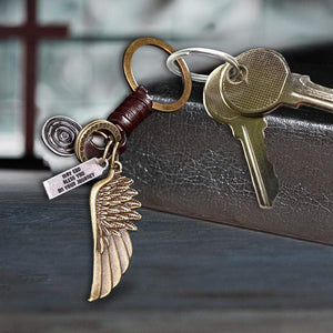 Single Angel Wing Keychain - To My Man - No Matter Where You Are I Will Always Be There - Gkak26001