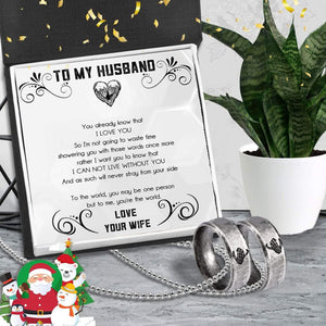 Skeleton Couple Ring Necklaces - Skull & Tatoo - To My Husband - I Love You - Gndx14003
