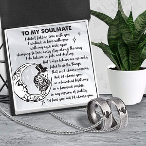 Skeleton Couple Ring Necklaces - Skull & Tatoo - To My Soulmate - I'd Choose You - Gndx26007