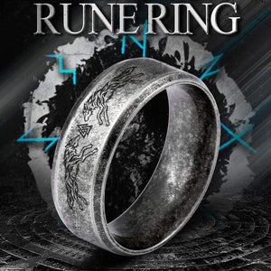Skoll & Hati Rune Ring - My Viking - I Love You To Valhalla And Back - Grk26003