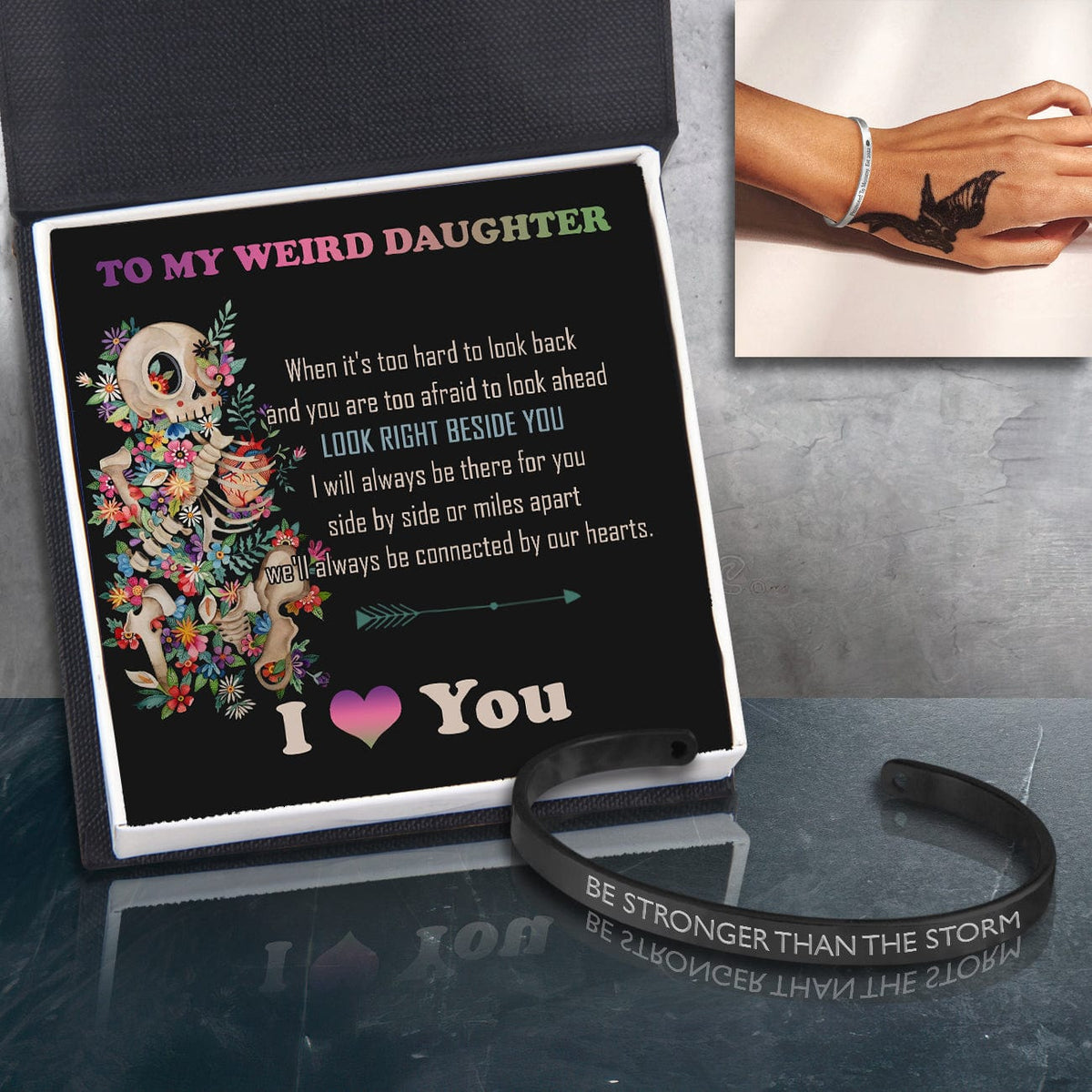 Skull Bracelet - Skull - To My Weird Daughter - Look Right Beside You  - Gbzf17015