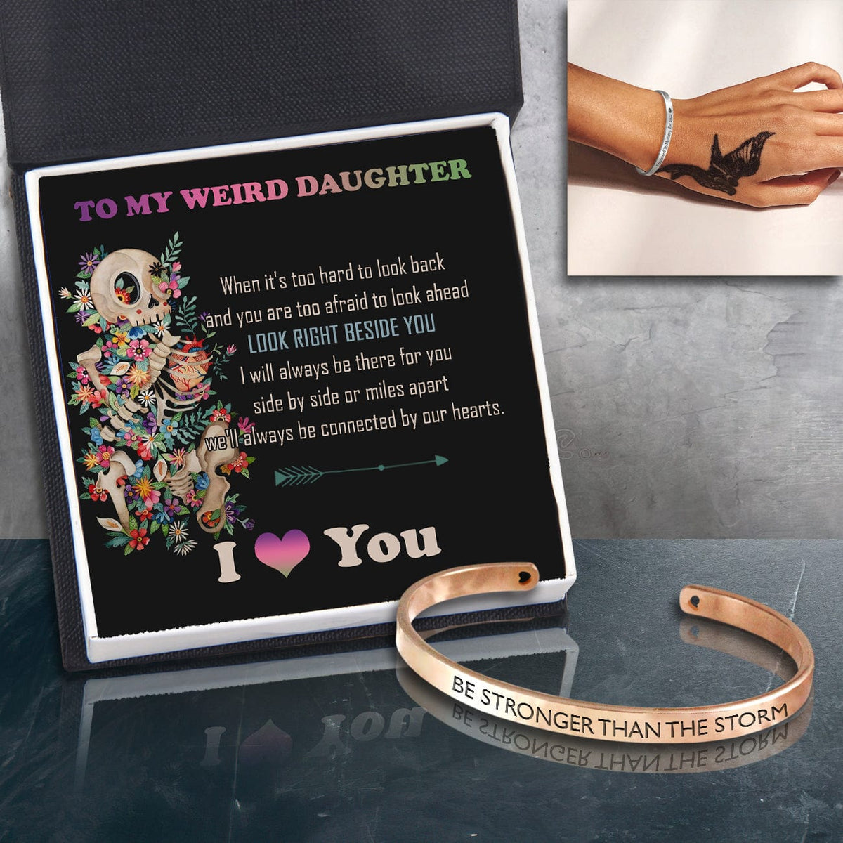 Skull Bracelet - Skull - To My Weird Daughter - Look Right Beside You  - Gbzf17015
