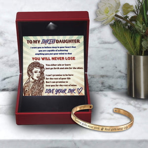 Skull Bracelet - Tattooed - To My Inked Daughter - You Are Capable Of Achieving Anything  - Gbzf17011