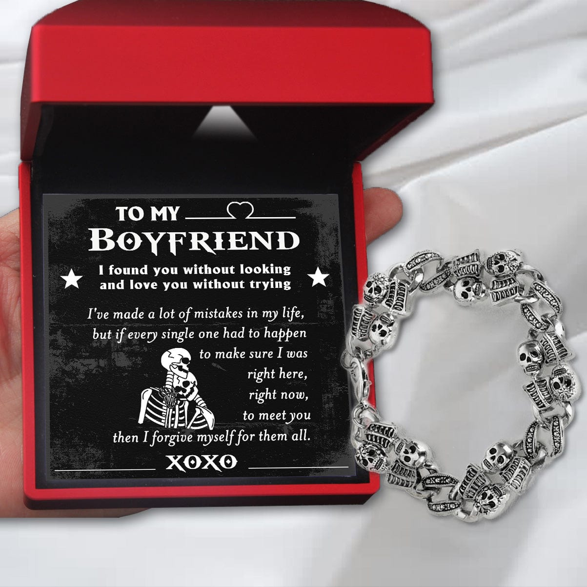 Skull Chain - Skull - To My Boyfriend - I Found You Without Looking And Love You Without Trying - Gbzt12001