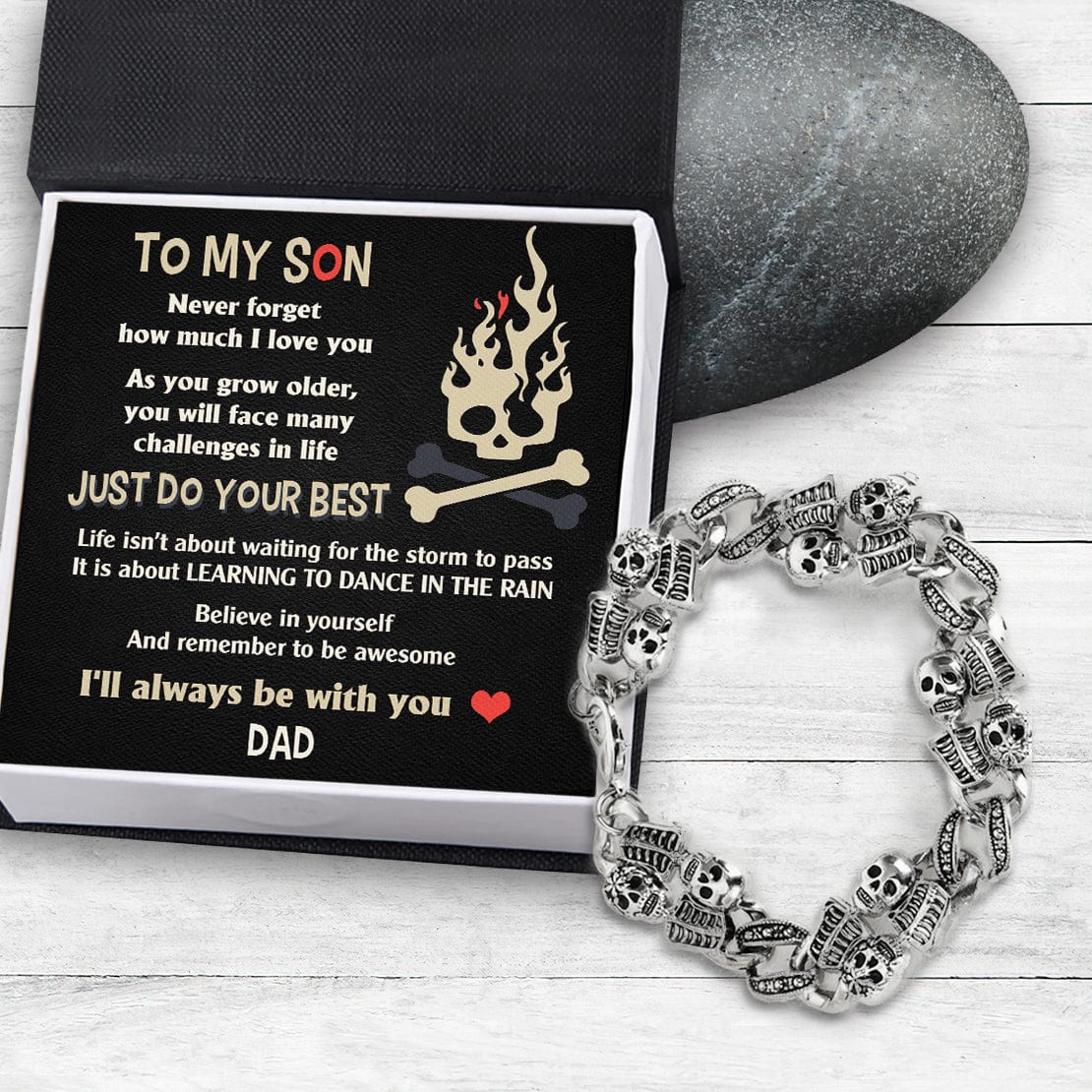 Skull Chain - Skull - To My Son - Believe In Yourself And Remember To Be Awesome - Gbzt16004