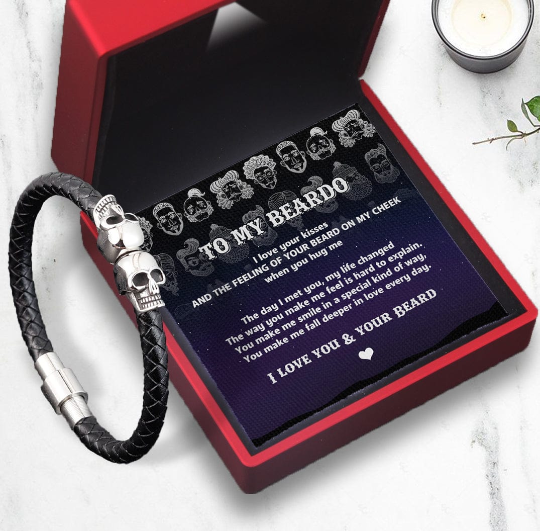 Skull Cuff Bracelet - Beard - To My Man - I Love You & Your Beard - Gbbh26014