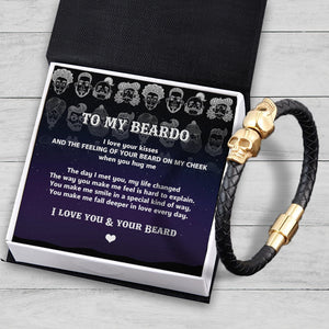 Skull Cuff Bracelet - Beard - To My Man - I Love You & Your Beard - Gbbh26014