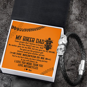 Skull Cuff Bracelet - Biker - To My Biker Dad - I Love You More Than You Love Motorcycles - Gbbh18003