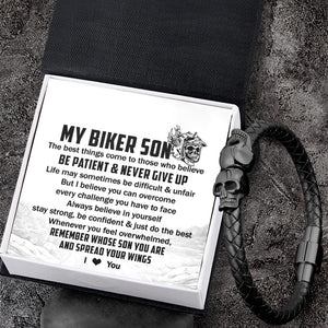 Skull Cuff Bracelet - Biker - To My Biker Son - Always Believe In Yourself  - Gbbh16015