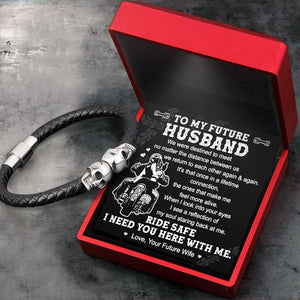 Skull Cuff Bracelet - Biker - To My Future Husband - I Need You Here With Me - Gbbh24001