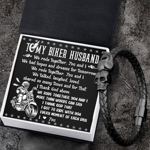 Skull Cuff Bracelet - Biker - To My Husband - I Love You - Gbbh14003