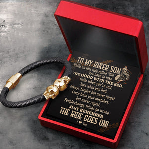 Skull Cuff Bracelet - Biker - To My Son - I Love You - Gbbh16009
