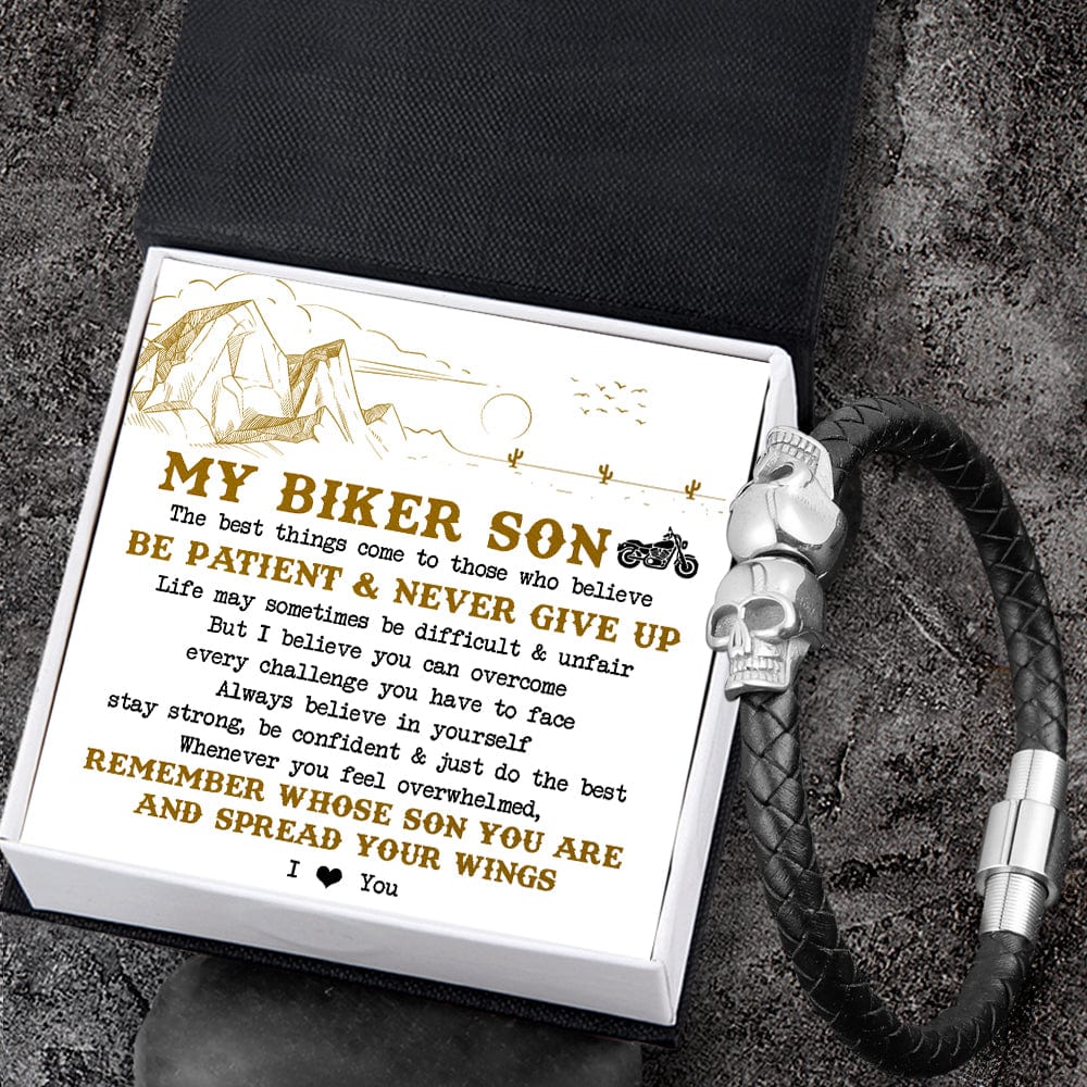 Skull Cuff Bracelet - Biker - To My Son - I Love You - Gbbh16010