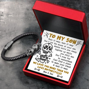 Skull Cuff Bracelet - Biker - To My Son - Take It Easy - Gbbh16012