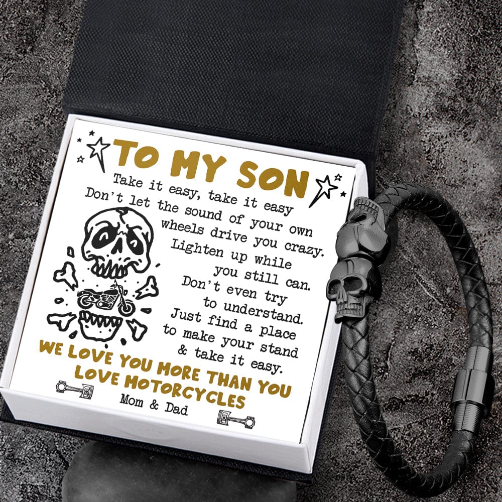 Skull Cuff Bracelet - Biker - To My Son - Take It Easy - Gbbh16012