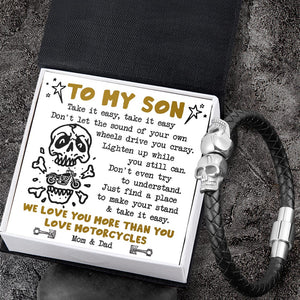 Skull Cuff Bracelet - Biker - To My Son - Take It Easy - Gbbh16012