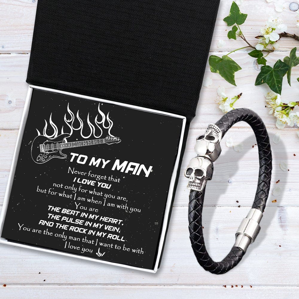Skull Cuff Bracelet - Guitar - To My Man - You Are The Only Man That I Want To Be With - Gbbh26010