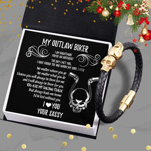 Skull Cuff Bracelet - Skull Biker - To My Man - You Are My Racing Track - Gbbh26006