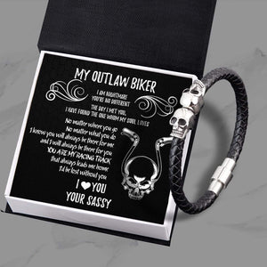 Skull Cuff Bracelet - Skull Biker - To My Man - You Are My Racing Track - Gbbh26006