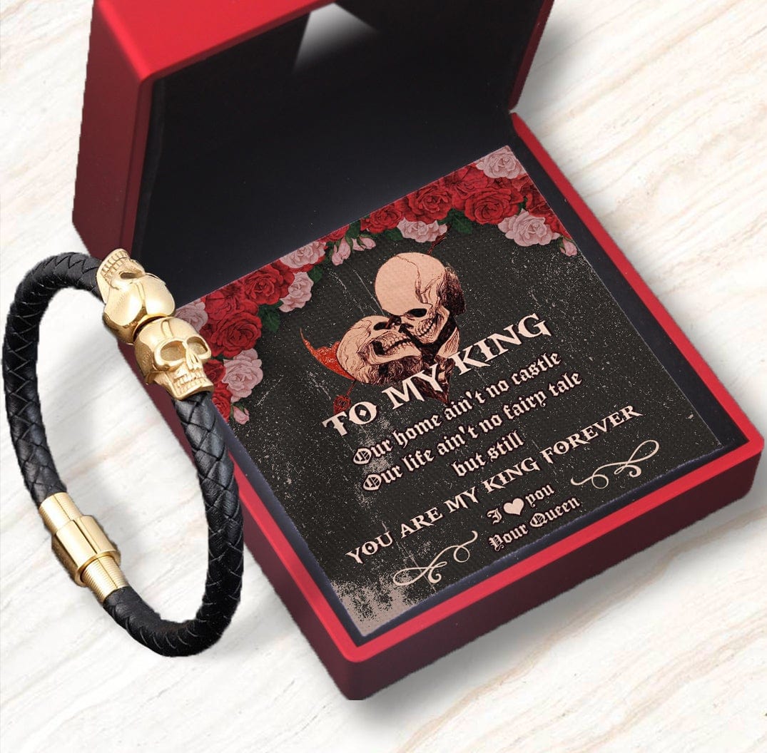 Skull Cuff Bracelet - Skull Cuff - To My Man - You Are My King Forever - Gbbh26008