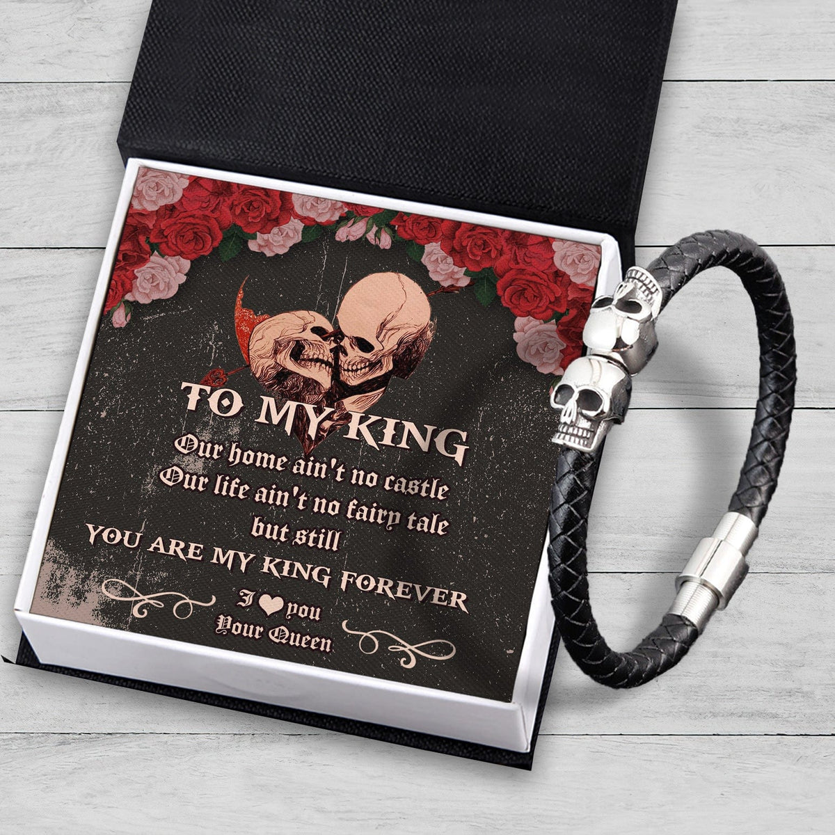 Skull Cuff Bracelet - Skull Cuff - To My Man - You Are My King Forever - Gbbh26008