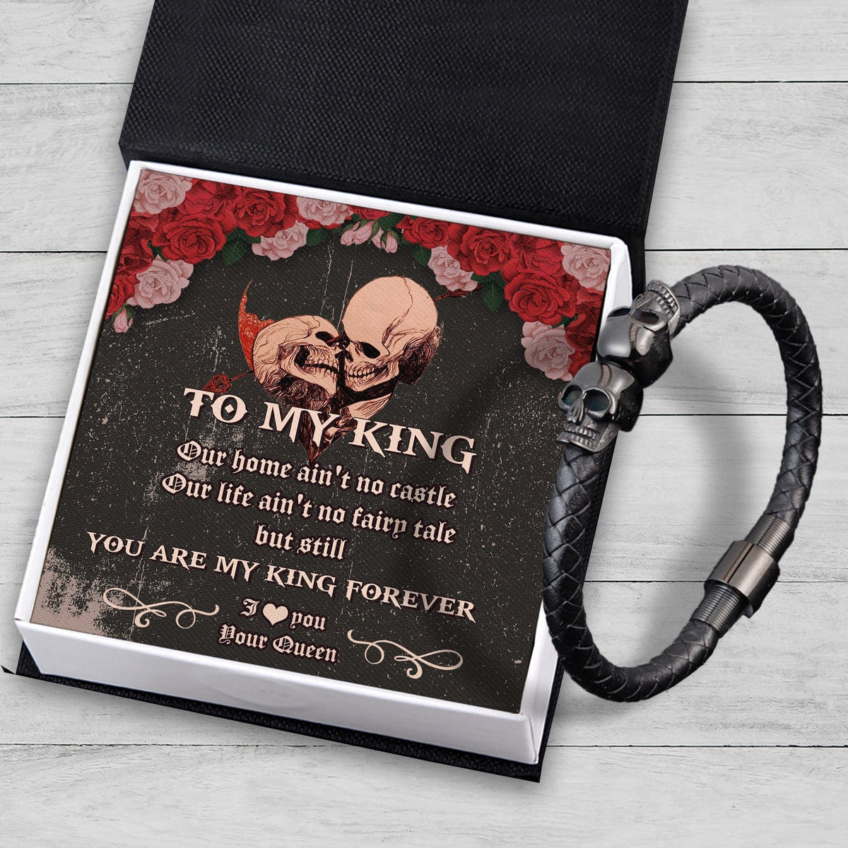 Skull Cuff Bracelet - Skull Cuff - To My Man - You Are My King Forever - Gbbh26008