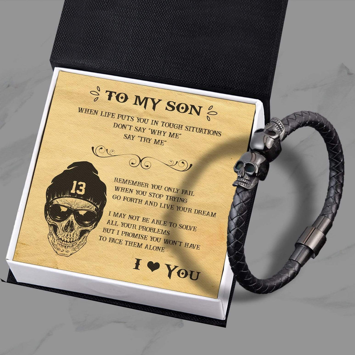 Skull Cuff Bracelet - Skull & Tattoo - To My Son - Go Forth And Live Your Dream - Gbbh16002