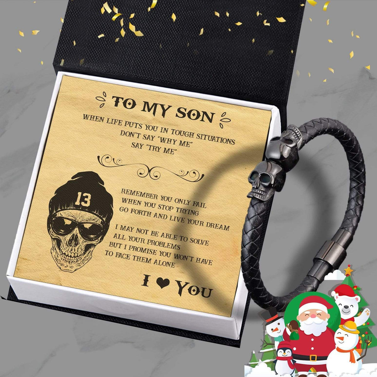 Skull Cuff Bracelet - Skull & Tattoo - To My Son - Go Forth And Live Your Dream - Gbbh16002