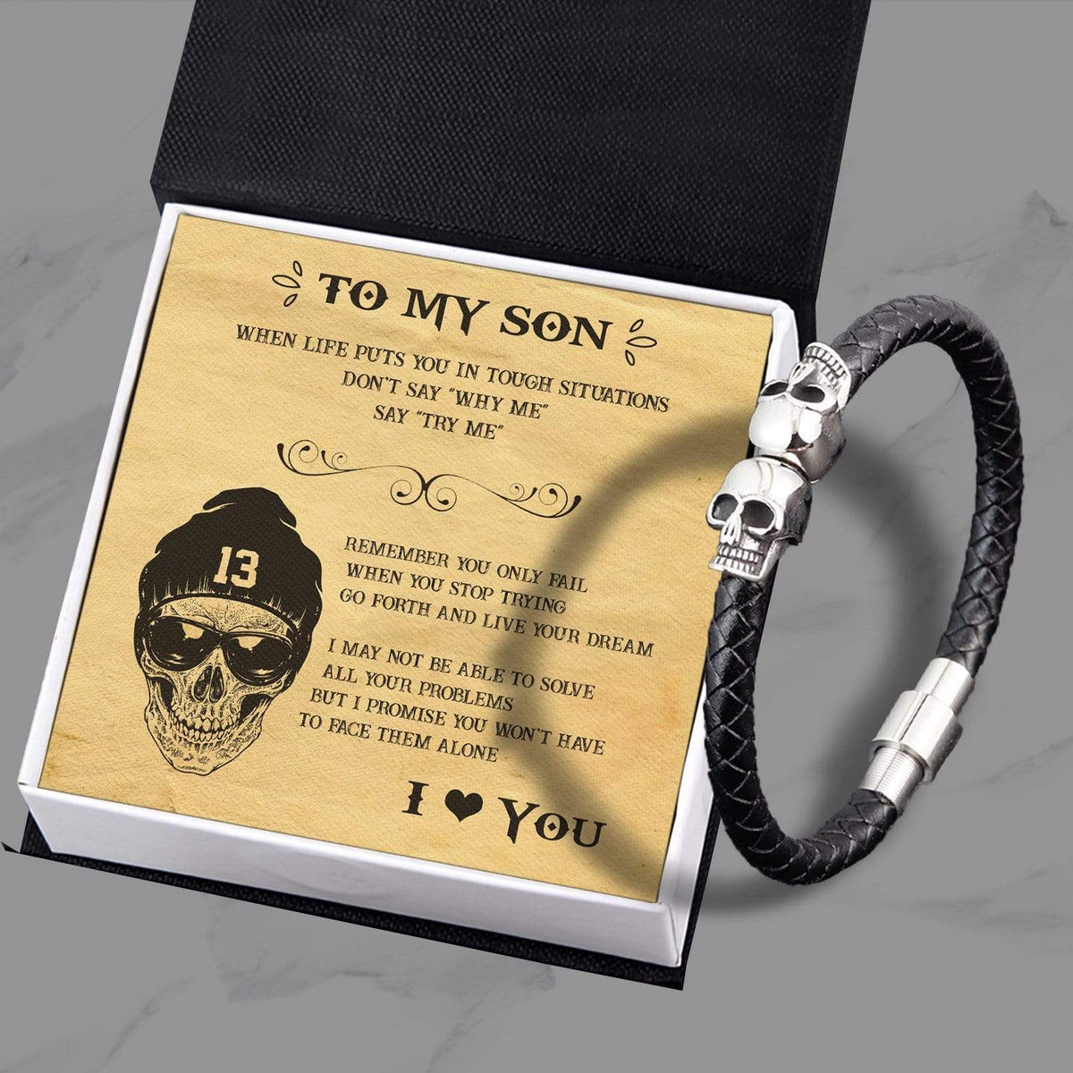 Skull Cuff Bracelet - Skull & Tattoo - To My Son - Go Forth And Live Your Dream - Gbbh16002