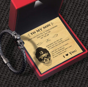 Skull Cuff Bracelet - Skull & Tattoo - To My Son - Go Forth And Live Your Dream - Gbbh16002