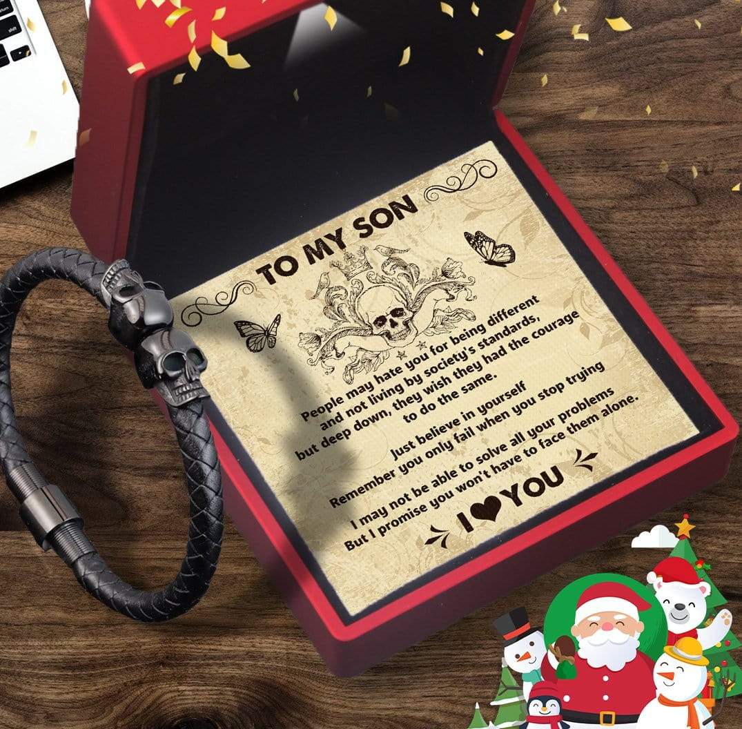 Skull Cuff Bracelet - Skull & Tattoo - To My Son - Just Believe In Yourself - Gbbh16001