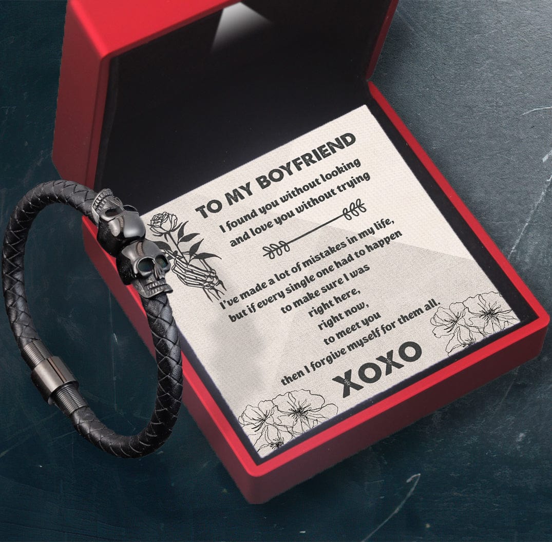 Skull Cuff Bracelet - Skull - To My Boyfriend - I Found You Without Looking And Love You Without Trying - Gbbh12001