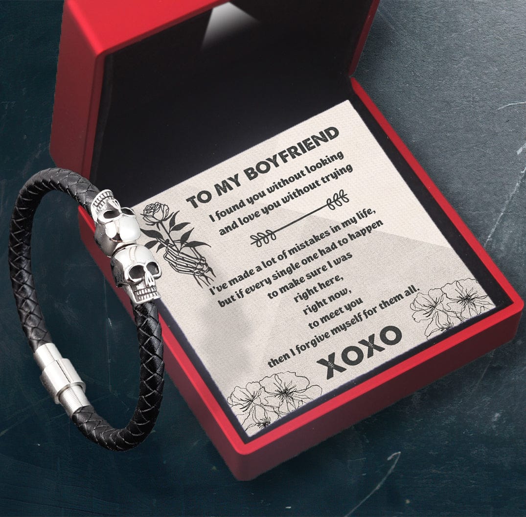 Skull Cuff Bracelet - Skull - To My Boyfriend - I Found You Without Looking And Love You Without Trying - Gbbh12001