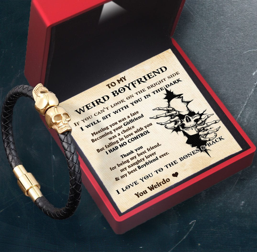 Skull Cuff Bracelet - Skull - To My Boyfriend - I Love You To The Bones & Back - Gbbh12002