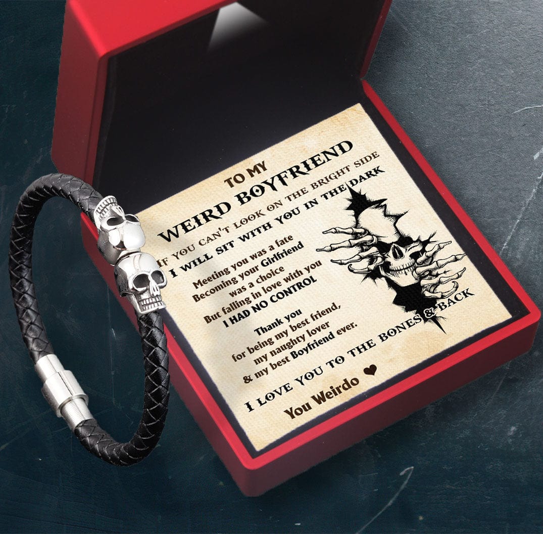Skull Cuff Bracelet - Skull - To My Boyfriend - I Love You To The Bones & Back - Gbbh12002