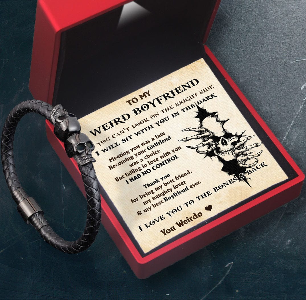 Skull Cuff Bracelet - Skull - To My Boyfriend - I Love You To The Bones & Back - Gbbh12002